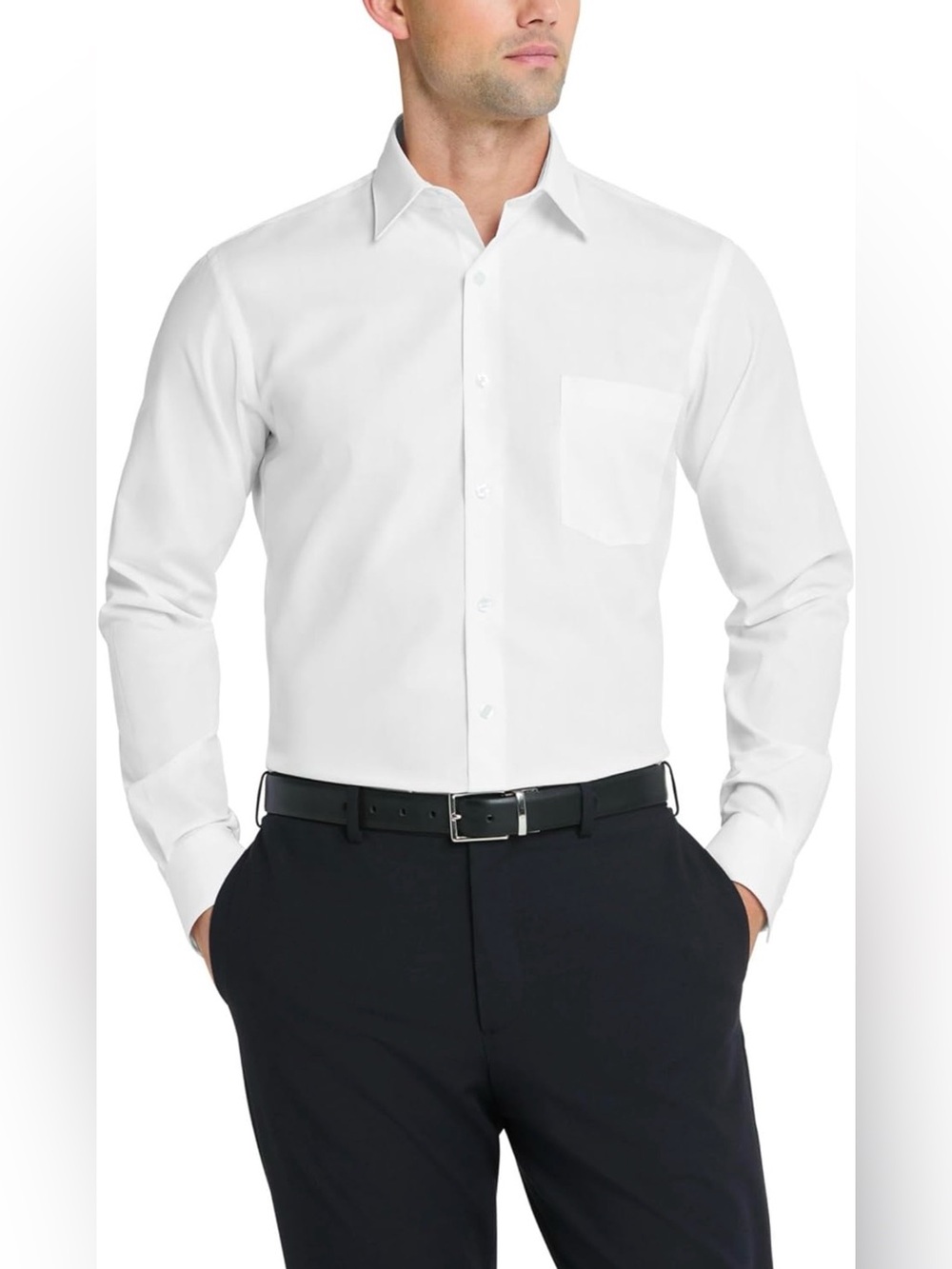 Van Heusen Men's Dress Shirt Fitted Poplin Solid